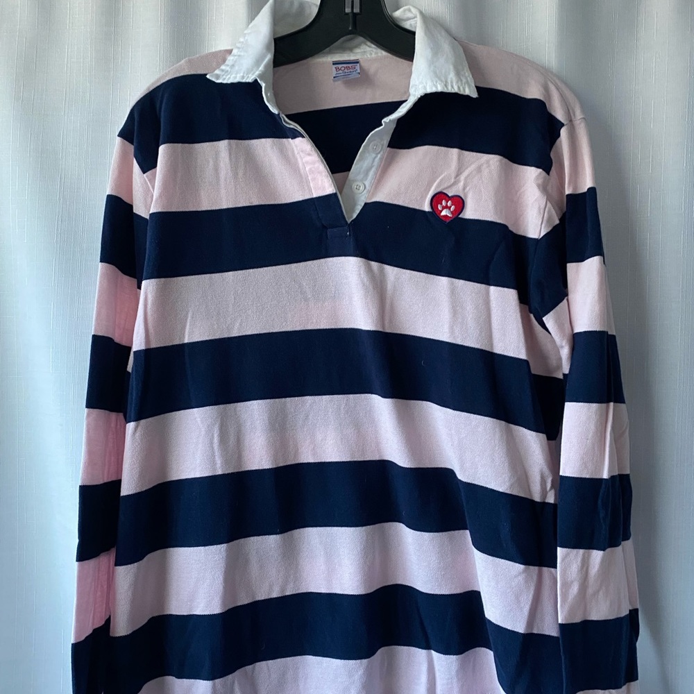 Long sleeve striped polo